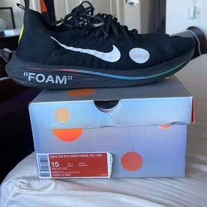 Black OFF-WHITE x Nike Zoom Fly Mercurial Flyknits.